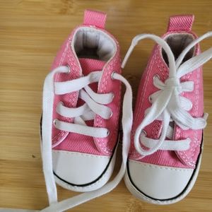 Infant Pink Converse High Top crib shoes